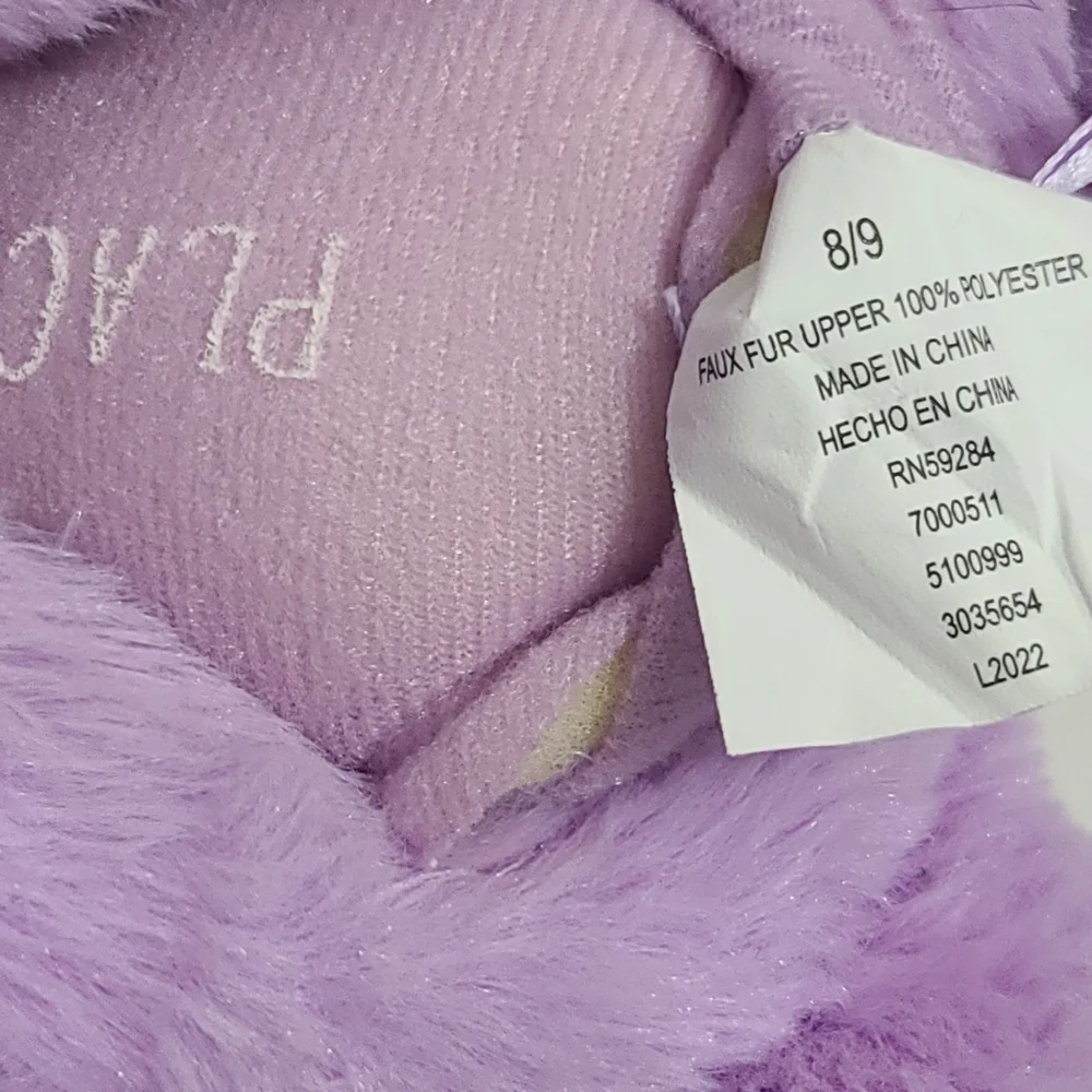 The Children's Place Toddler Purple Teddy Bear Slippers Size 8/9